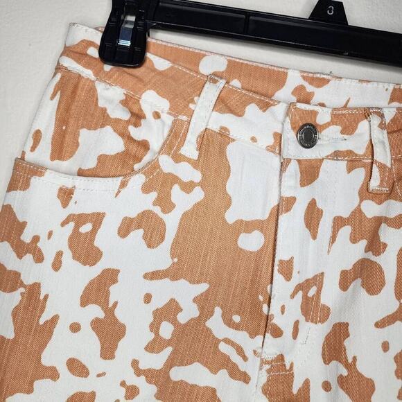 Saints & Hearts Women Jeans, Cow Print High Rise Flare Bell Bottom Jeans, S - Picture 6 of 11